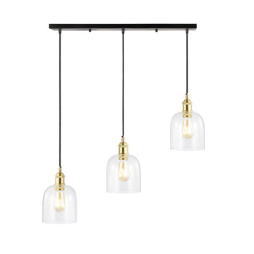 Cooper 25.5" Farmhouse Contemporary Glass Linear LED Pendant - JONATHAN Y